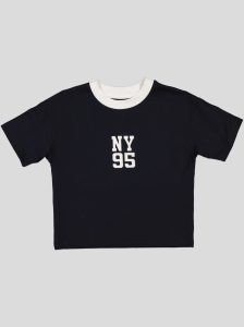 Ensemble Garçon "New York 95" – T-shirt Col Contrastant + Short Molleton