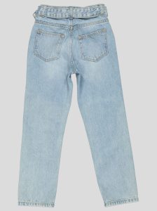 Jean taille haute délavé avec ceinture