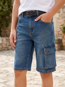 Short en jean cargo