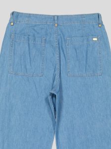 Jean Femme Large Taille Haute – Denim Léger Bleu Clair Délavé