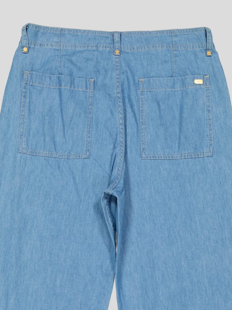 Jean Femme Large Taille Haute – Denim Léger Bleu Clair Délavé