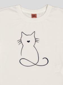 Ensemble Fillette T-shirt Chat Brodé & Short en Molleton