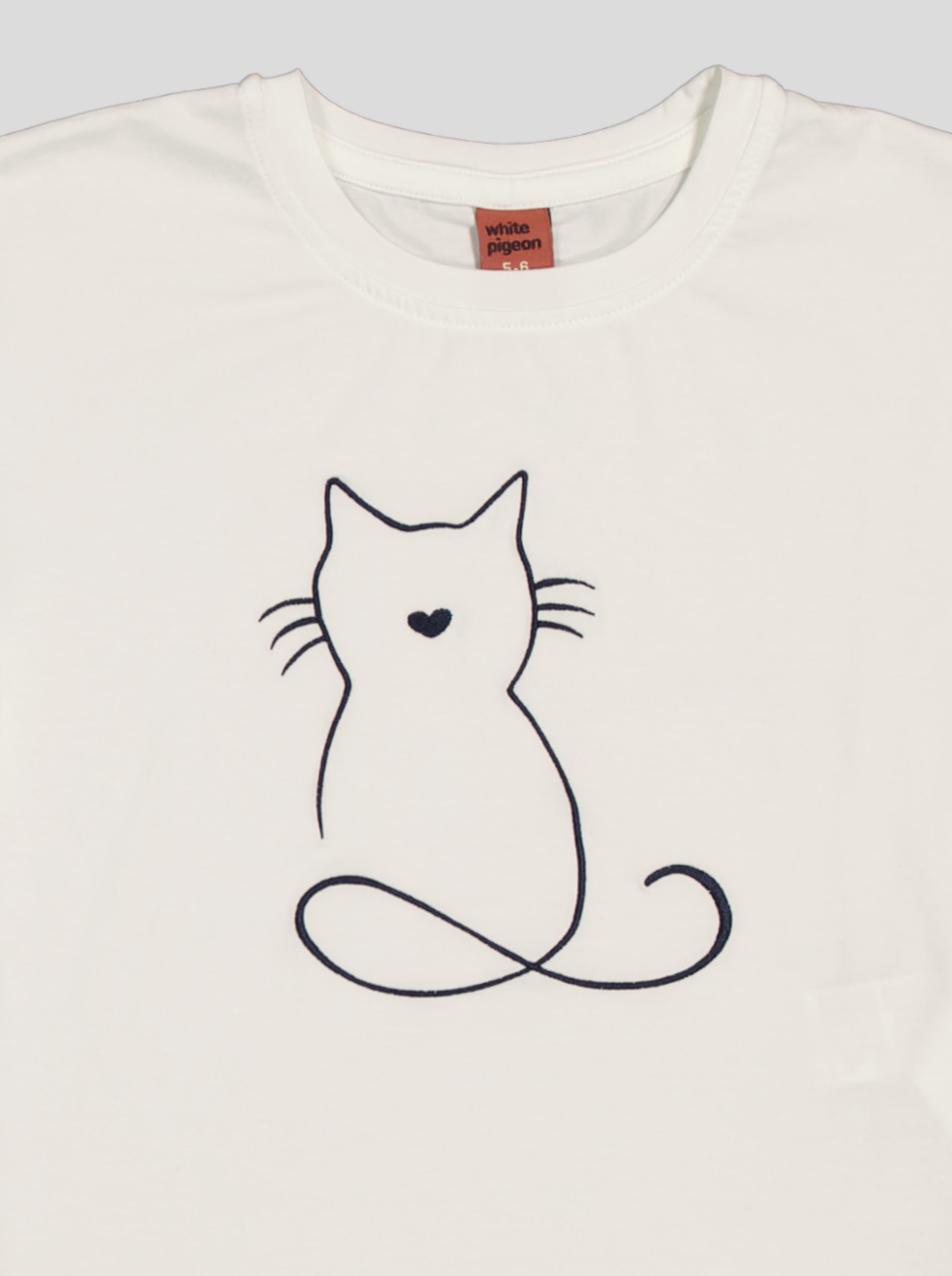 1 Ensemble Fillette T-shirt Chat Brodé & Short en Molleton – Image 4