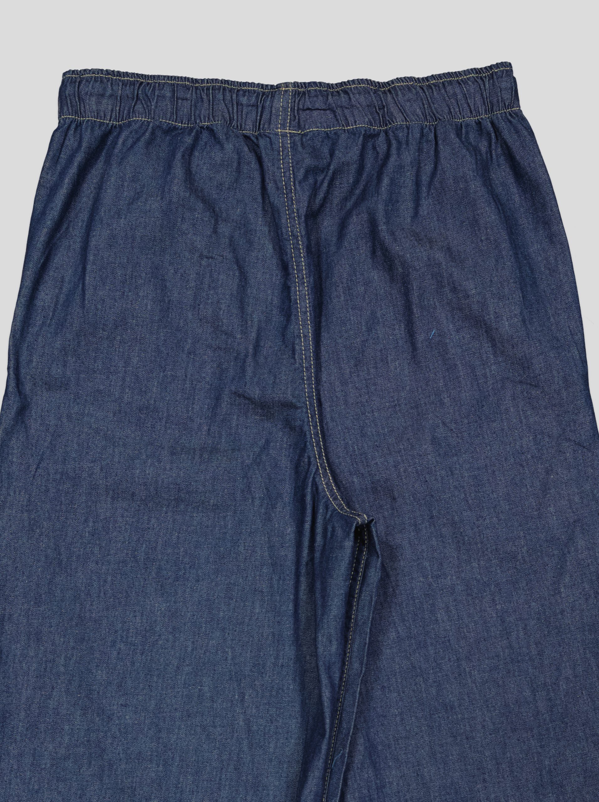 1 Pantalon Femme Large en Denim Léger – Taille Élastiquée & Cordon – Image 5