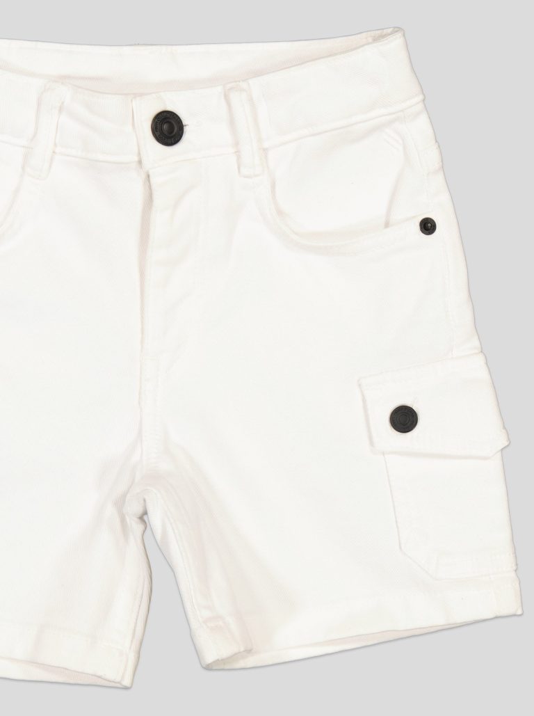 Short Fillette Cargo en Twill – Poches à Rabat