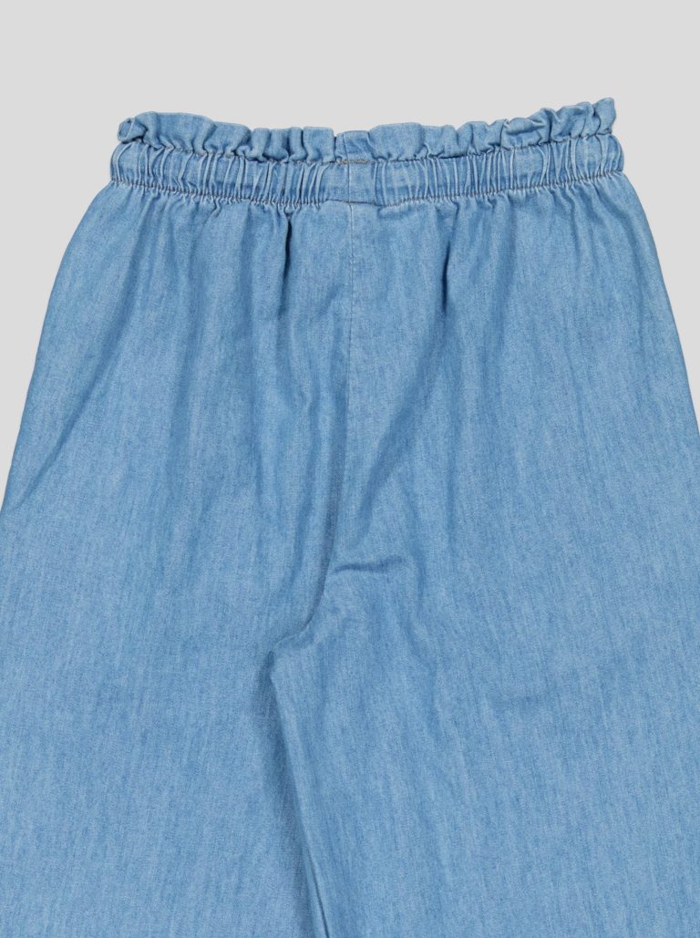 Ensemble Fillette 2 Pièces en Jean - Haut à Nœuds & Pantalon Large