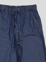 Pantalon Femme Large en Denim Léger – Taille Élastiquée & Cordon – Image 3