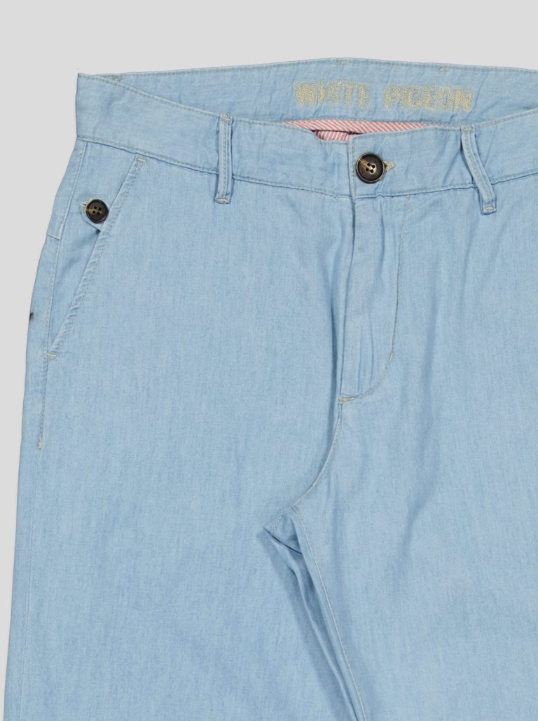 Pantalon Homme en Jean Léger - Coupe Droite White Pigeon