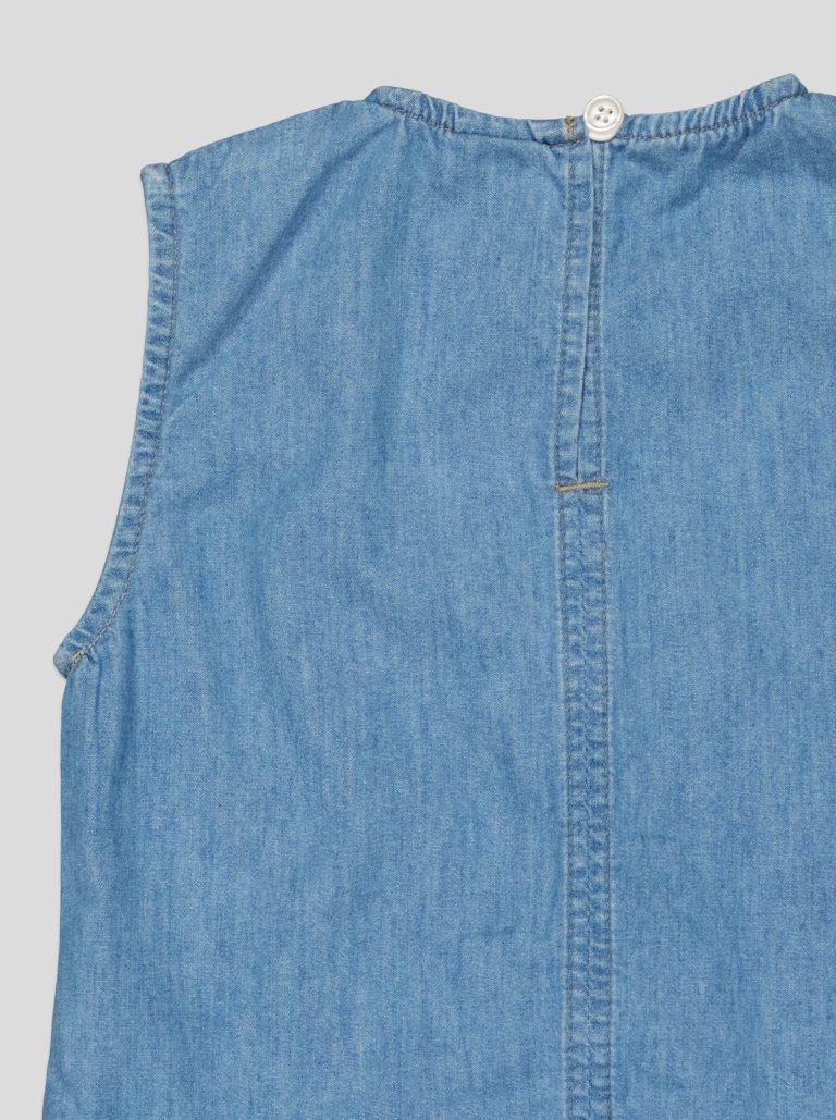 Ensemble Fillette 2 Pièces en Jean - Haut à Nœuds & Pantalon Large