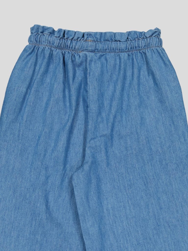 Ensemble Fillette 2 Pièces en Jean - Haut à Nœuds & Pantalon Large