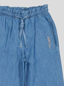 Ensemble Fillette 2 Pièces en Jean - Haut à Nœuds & Pantalon Large