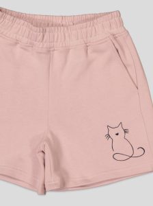 Ensemble Fillette T-shirt Chat Brodé & Short en Molleton