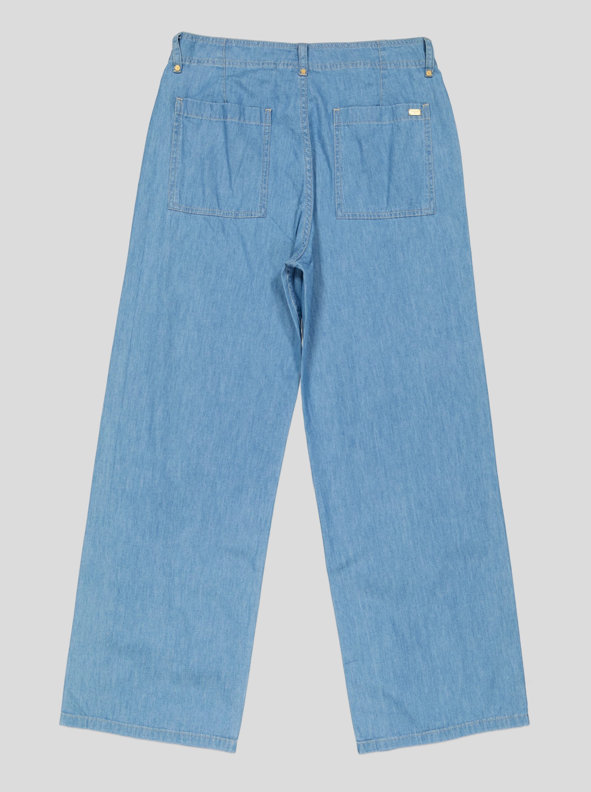JEFBL0045_WP+1_WP Jean Femme Large Taille Haute – Denim Léger Bleu Clair Délavé – Image 5