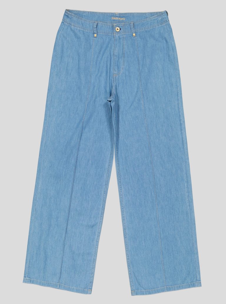 Jean Femme Large Taille Haute – Denim Léger Bleu Clair Délavé