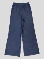 Pantalon Femme Large en Denim Léger – Taille Élastiquée & Cordon – Image 4