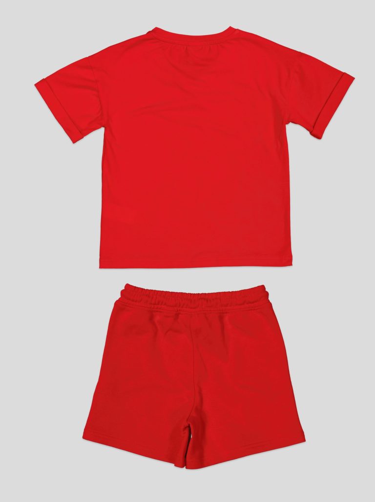 Ensemble Fillette T-shirt Col V & Short en Molleton