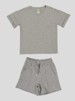 Ensemble Fillette T-shirt Col V & Short en Molleton – Image 6