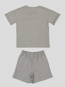 Ensemble Fillette T-shirt Col V & Short en Molleton