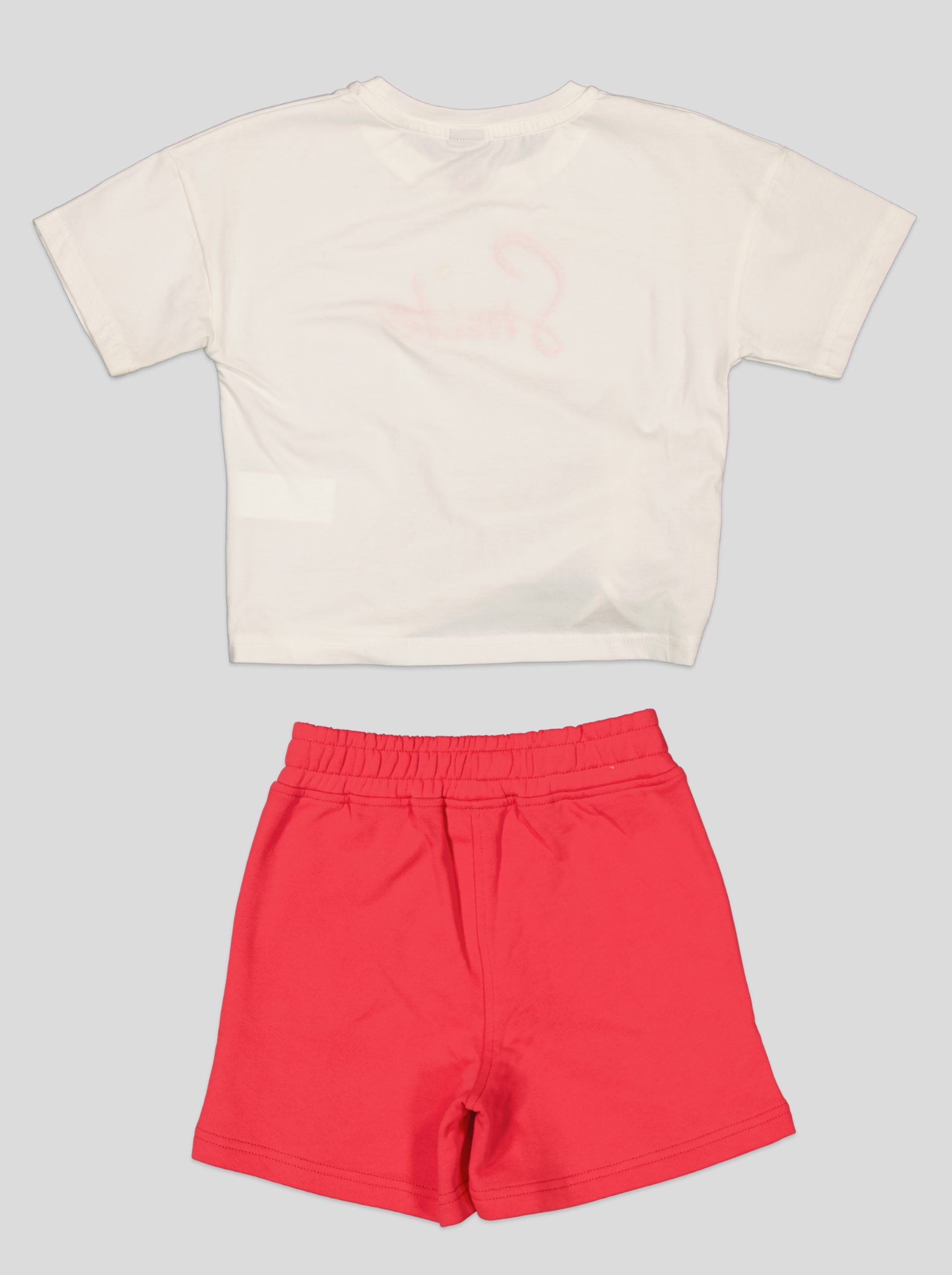 SETFI001_WP+1_WP Ensemble Fillette T-shirt "Smile" à Coulisse & Short Fleuri – Image 7