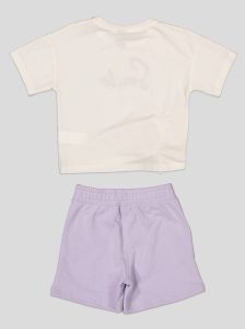 Ensemble Fillette T-shirt "Smile" à Coulisse & Short Fleuri