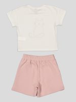 Ensemble Fillette T-shirt Chat Brodé & Short en Molleton – Image 9