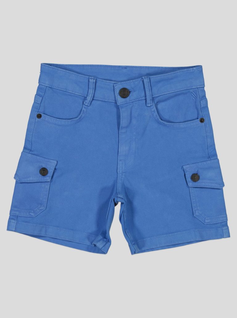 Short Fillette Cargo en Twill – Poches à Rabat