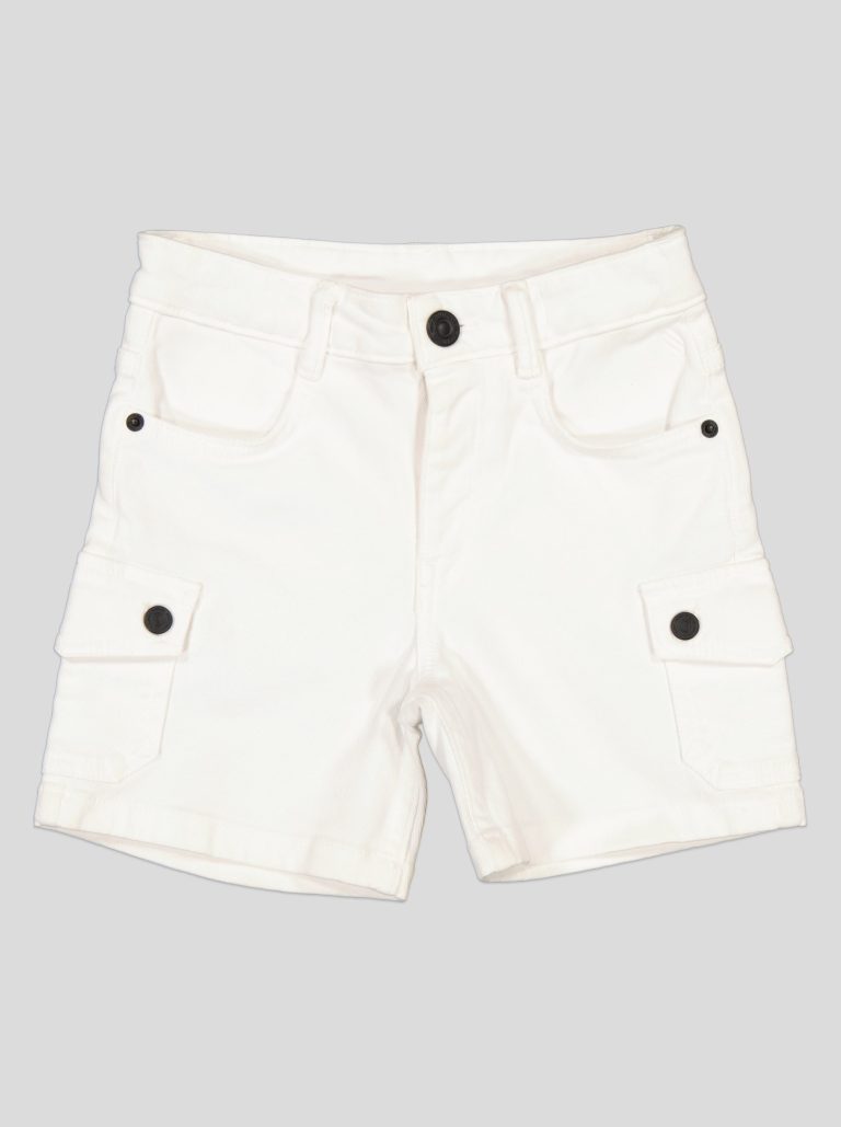 Short Fillette Cargo en Twill – Poches à Rabat
