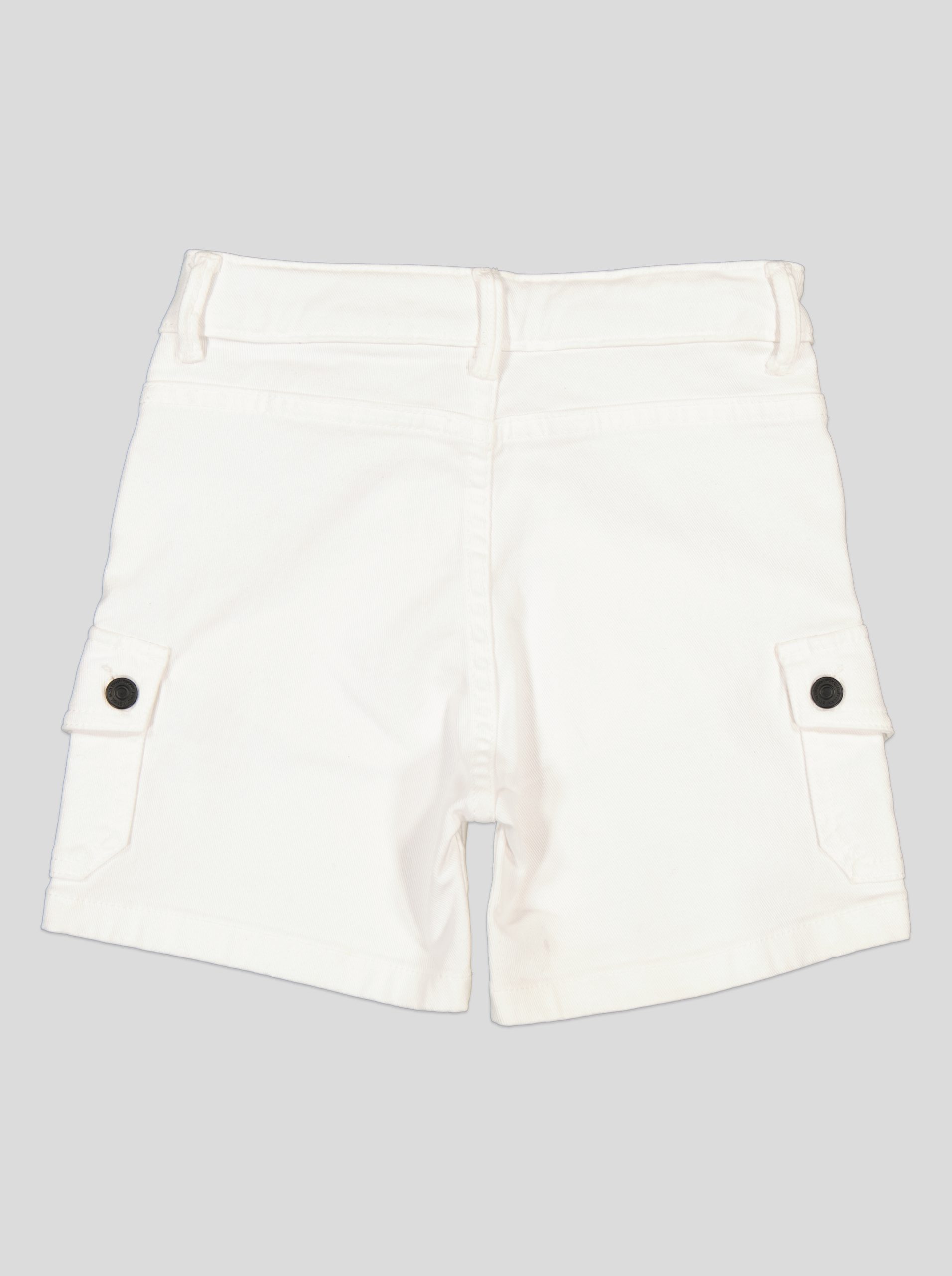 SHTF004_WP+5_WP Short Fillette Cargo en Twill – Poches à Rabat – Image 4