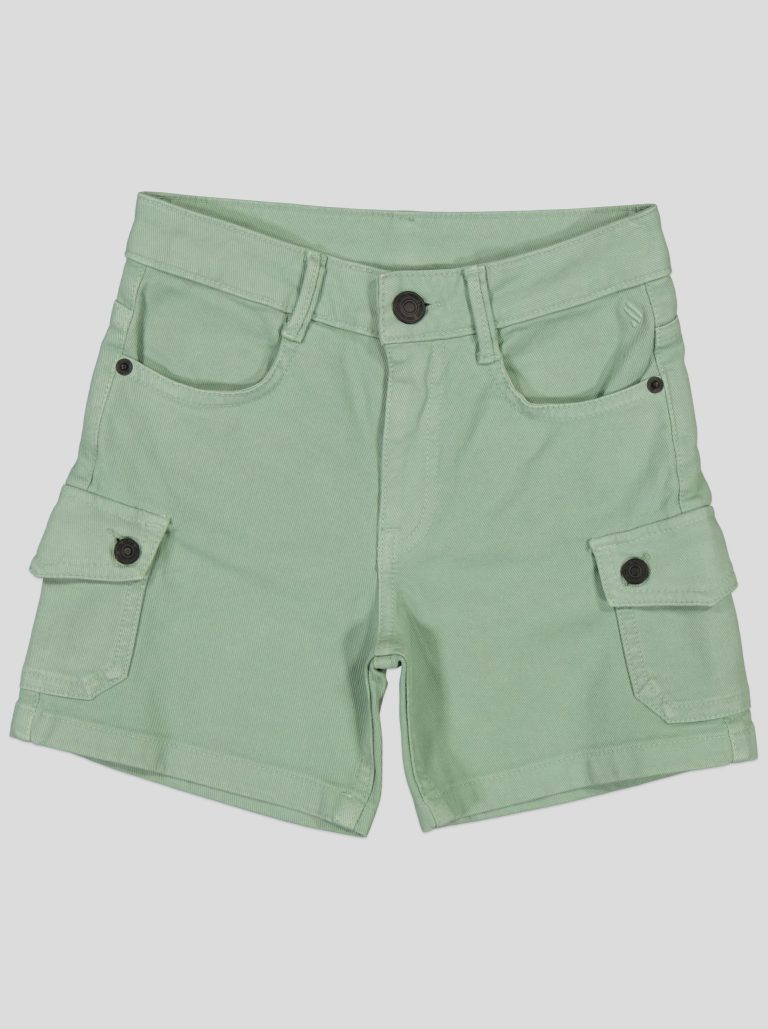 Short Fillette Cargo en Twill – Poches à Rabat