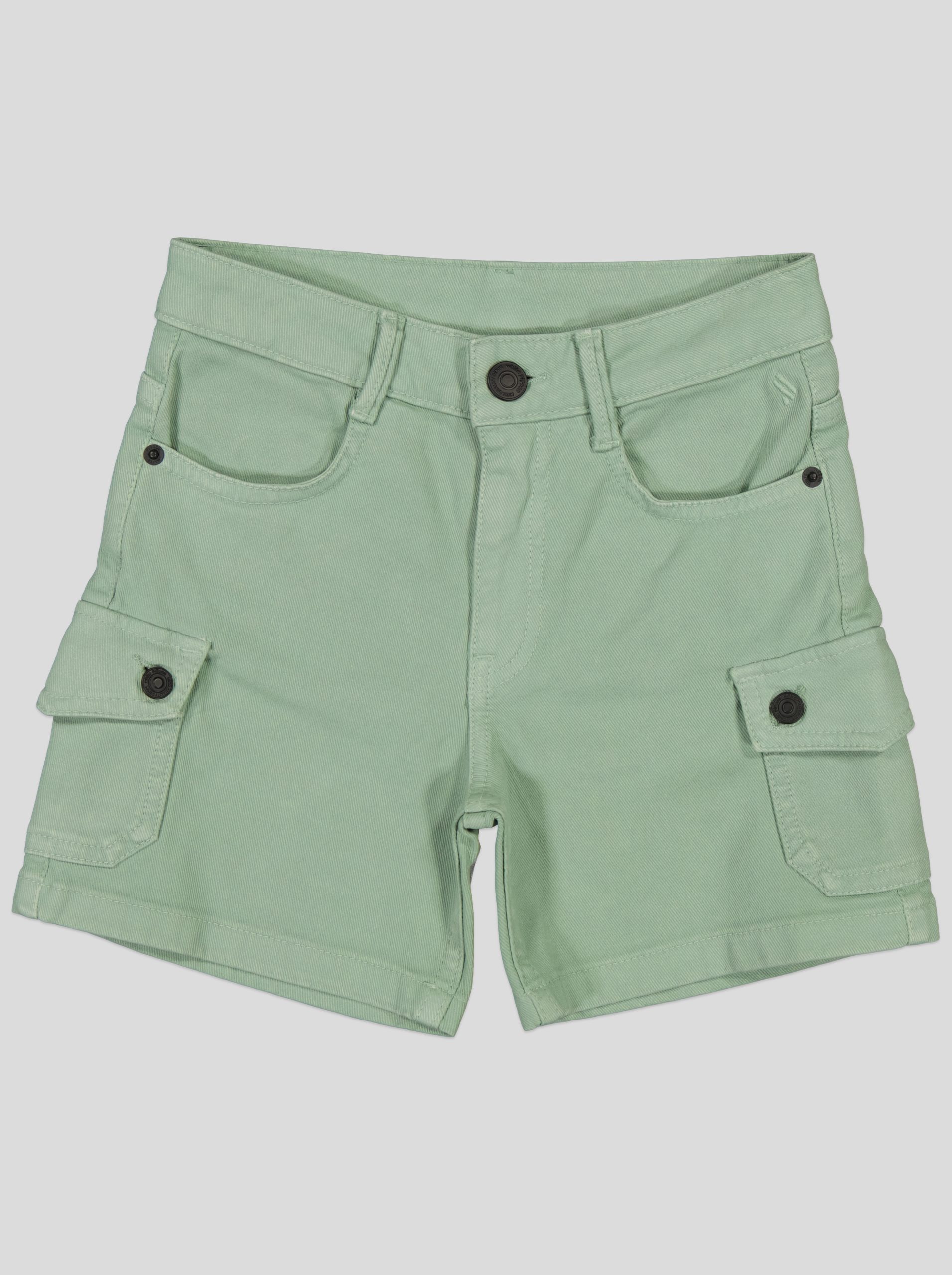 SHTF004_WP_WP Short Fillette Cargo en Twill – Poches à Rabat – Image 8