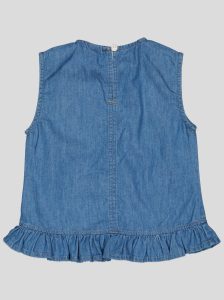 Ensemble Fillette 2 Pièces en Jean - Haut à Nœuds & Pantalon Large