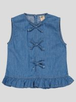Ensemble Fillette 2 Pièces en Jean - Haut à Nœuds & Pantalon Large – Image 15