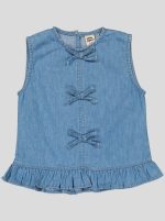 Ensemble Fillette 2 Pièces en Jean - Haut à Nœuds & Pantalon Large – Image 6