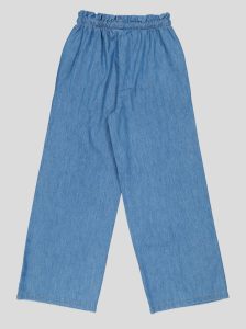 Ensemble Fillette 2 Pièces en Jean - Haut à Nœuds & Pantalon Large