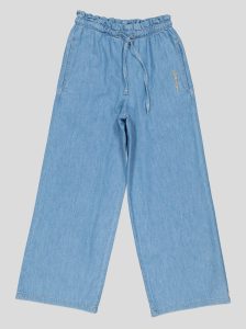 Ensemble Fillette 2 Pièces en Jean - Haut à Nœuds & Pantalon Large