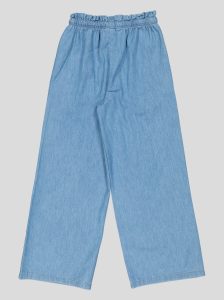 Ensemble Fillette 2 Pièces en Jean - Haut à Nœuds & Pantalon Large