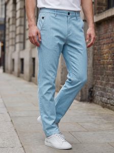 Pantalon Homme en Jean Léger - Coupe Droite White Pigeon