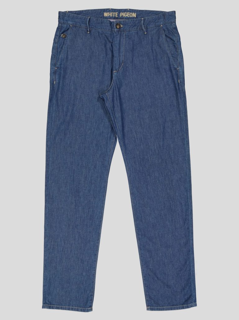 Pantalon Homme en Jean Léger - Coupe Droite White Pigeon