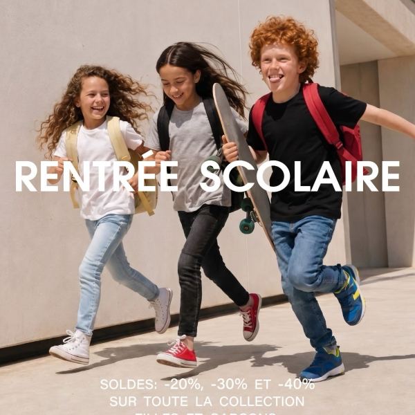 🎒 La rentrée commence ici.
Nouvelle collection Kids — tee-shirts, denim, sacs à dos et tout ce qu’